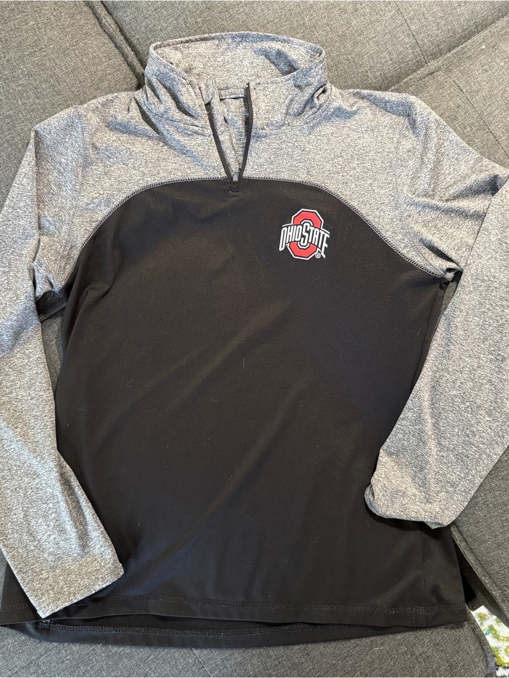 Unisex Ohio State Black & Gray Quarter-Zip Pullover